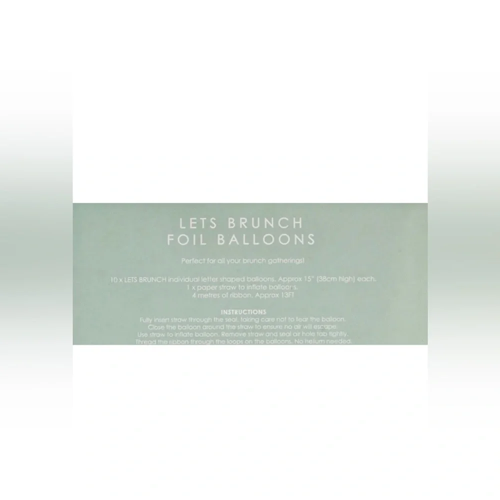 NEW Lets Brunch Foil Balloons Garland Individual Gold Party Sign Table Fun 13ft